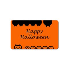 Happy Halloween - Owls Magnet (name Card) by Valentinaart