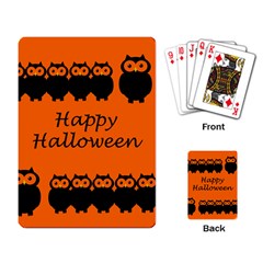 Happy Halloween - Owls Playing Card by Valentinaart