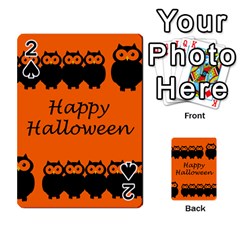 Happy Halloween - Owls Playing Cards 54 Designs  by Valentinaart