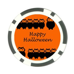 Happy Halloween - Owls Poker Chip Card Guards by Valentinaart