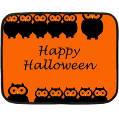 Happy Halloween - Owls Fleece Blanket (mini) by Valentinaart