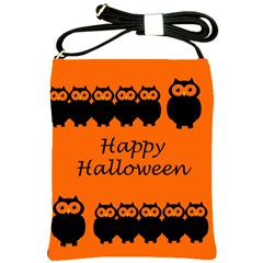 Happy Halloween - Owls Shoulder Sling Bags by Valentinaart