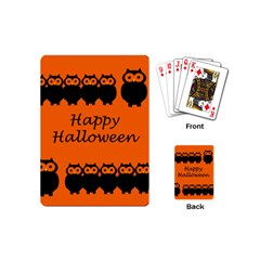 Happy Halloween - Owls Playing Cards (mini)  by Valentinaart