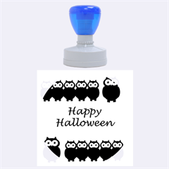 Happy Halloween - Owls Rubber Round Stamps (large) by Valentinaart