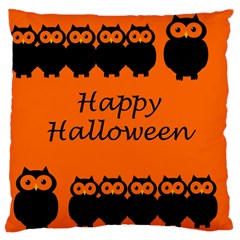 Happy Halloween - Owls Large Cushion Case (one Side) by Valentinaart