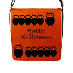 Happy Halloween - Owls Flap Messenger Bag (l)  by Valentinaart