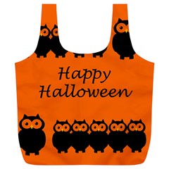 Happy Halloween - Owls Full Print Recycle Bags (l)  by Valentinaart