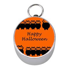 Happy Halloween - Owls Mini Silver Compasses by Valentinaart