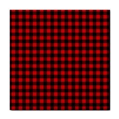 Lumberjack Plaid Fabric Pattern Red Black Tile Coasters