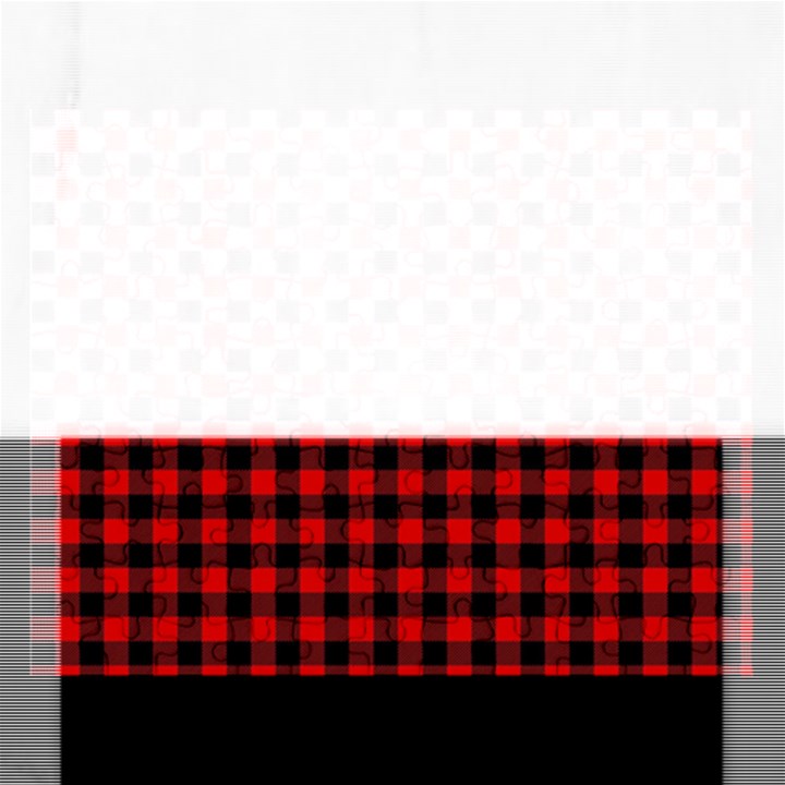 Lumberjack Plaid Fabric Pattern Red Black Rectangular Jigsaw Puzzl