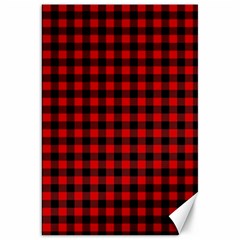 Lumberjack Plaid Fabric Pattern Red Black Canvas 20  X 30  