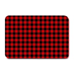 Lumberjack Plaid Fabric Pattern Red Black Plate Mats by EDDArt