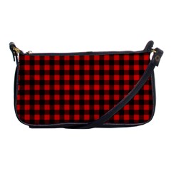 Lumberjack Plaid Fabric Pattern Red Black Shoulder Clutch Bags