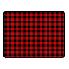 Lumberjack Plaid Fabric Pattern Red Black Fleece Blanket (small) by EDDArt