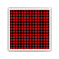 Lumberjack Plaid Fabric Pattern Red Black Memory Card Reader (square)  by EDDArt