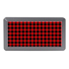 Lumberjack Plaid Fabric Pattern Red Black Memory Card Reader (mini) by EDDArt