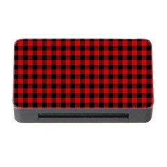 Lumberjack Plaid Fabric Pattern Red Black Memory Card Reader With Cf by EDDArt