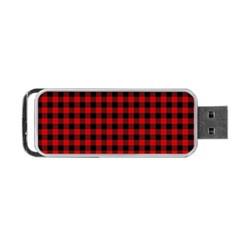 Lumberjack Plaid Fabric Pattern Red Black Portable Usb Flash (two Sides) by EDDArt