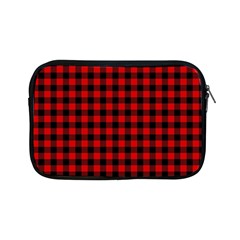 Lumberjack Plaid Fabric Pattern Red Black Apple Ipad Mini Zipper Cases by EDDArt