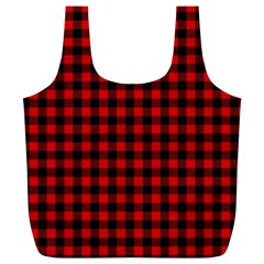 Lumberjack Plaid Fabric Pattern Red Black Full Print Recycle Bags (l)  by EDDArt