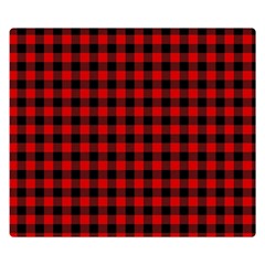 Lumberjack Plaid Fabric Pattern Red Black Double Sided Flano Blanket (small)  by EDDArt