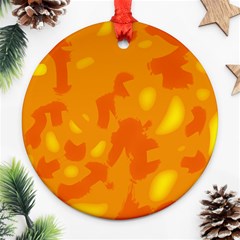 Orange Decor Ornament (round)  by Valentinaart