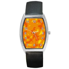 Orange Decor Barrel Style Metal Watch by Valentinaart