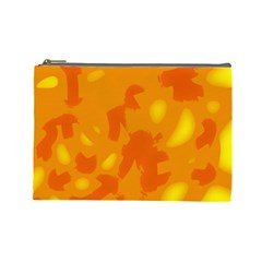 Orange Decor Cosmetic Bag (large)  by Valentinaart