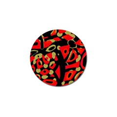 Red Artistic Design Golf Ball Marker by Valentinaart