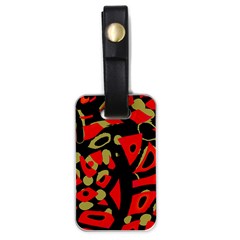 Red Artistic Design Luggage Tags (one Side)  by Valentinaart