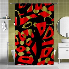 Red Artistic Design Shower Curtain 48  X 72  (small)  by Valentinaart