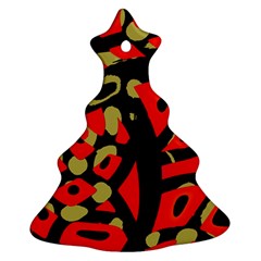 Red Artistic Design Ornament (christmas Tree) by Valentinaart