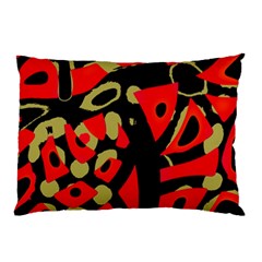 Red Artistic Design Pillow Case (two Sides) by Valentinaart