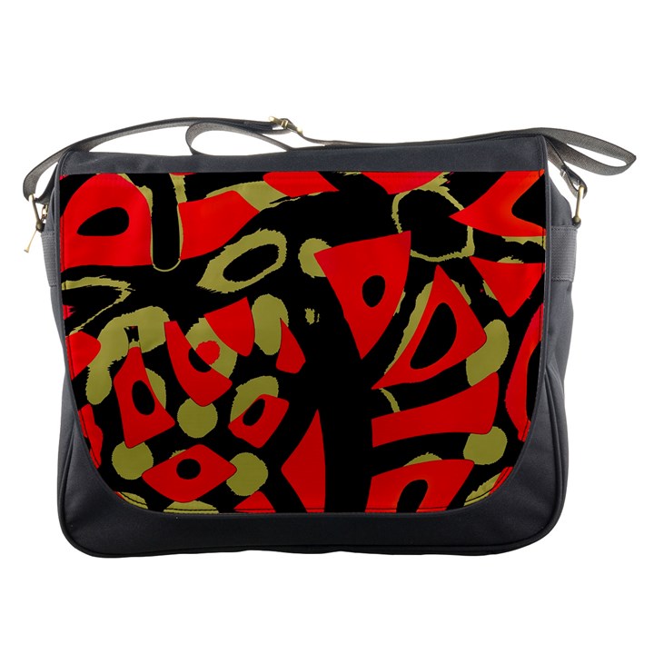 Red artistic design Messenger Bags