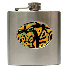 Abstract Animal Print Hip Flask (6 Oz) by Valentinaart