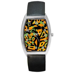 Abstract Animal Print Barrel Style Metal Watch by Valentinaart