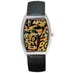 Abstract animal print Barrel Style Metal Watch Front