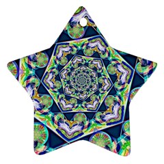 Power Spiral Polygon Blue Green White Ornament (star)  by EDDArt