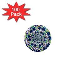 Power Spiral Polygon Blue Green White 1  Mini Magnets (100 Pack)  by EDDArt