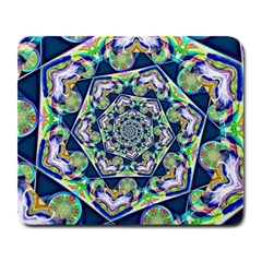 Power Spiral Polygon Blue Green White Large Mousepads by EDDArt