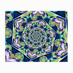 Power Spiral Polygon Blue Green White Small Glasses Cloth by EDDArt