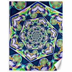 Power Spiral Polygon Blue Green White Canvas 18  X 24  