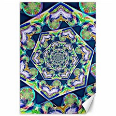 Power Spiral Polygon Blue Green White Canvas 20  X 30   by EDDArt