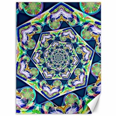 Power Spiral Polygon Blue Green White Canvas 36  X 48   by EDDArt