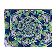 Power Spiral Polygon Blue Green White Cosmetic Bag (xl) by EDDArt