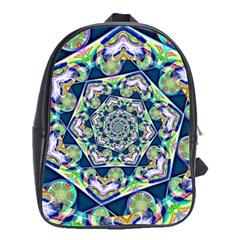 Power Spiral Polygon Blue Green White School Bags(large) 