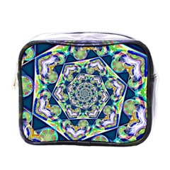 Power Spiral Polygon Blue Green White Mini Toiletries Bags