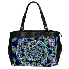 Power Spiral Polygon Blue Green White Office Handbags by EDDArt