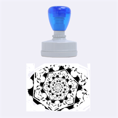 Power Spiral Polygon Blue Green White Rubber Oval Stamps by EDDArt