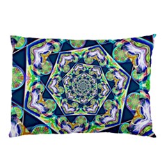 Power Spiral Polygon Blue Green White Pillow Case (two Sides) by EDDArt